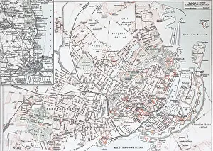 A Map of Historic Copenhagen, Denmark