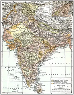 Map of the Indian Empire, historical graphic representation