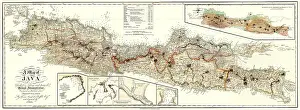 Map of Java, 1817, from History of Java by Sir Thomas Stamford Bingley Raffles