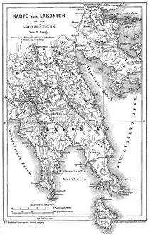 Map of Laconia, a historical and administrative region of Greece
