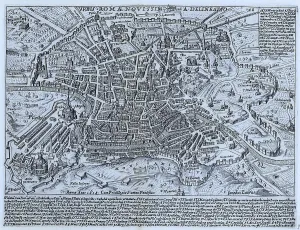 Map of the modern city of Rome circa 1625