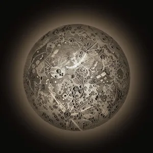 Map of the moon, after Cherubin d'Orleans (1613-1697)
