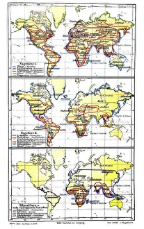 Map, occurrence of mammals II, historic image