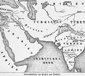 Map, Persia, Arabia, India, Turkestan