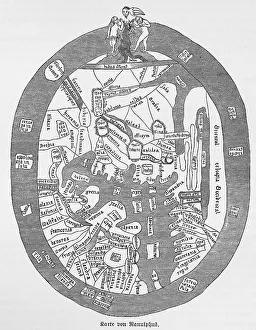 Map of Ranulphus, Middle Ages, historical map