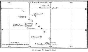 Map, Santa Cruz Archipelago, South Seas