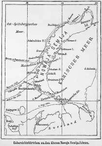 Map, Semlya, Siberia, Russia, expeditions