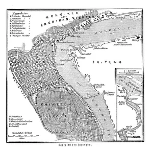 Map of Shanghai, historic image