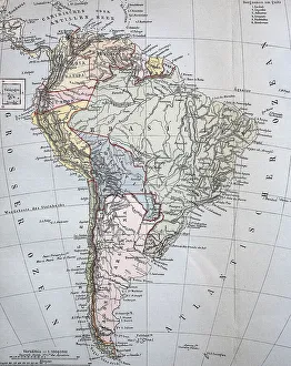 Map of South America in 1880, Historic