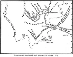 Map, Tierra del Fuego, Cape Horn