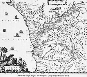 Map of West Africa 1676, 17th century