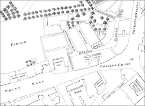 Map of Westminster, London, England, 1740