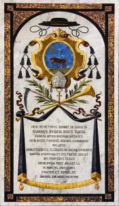 Marble plaque as tombstone on the floor