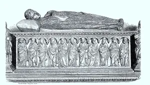 The marble sarcophagus from the VII century