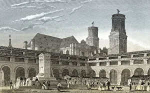 Marche Saint-Germain, Paris, antique steel engraved print