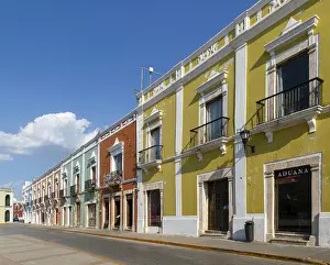Marganzo restaurant in row of colourful Spanish colonial buildings