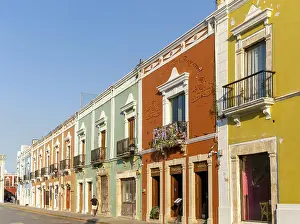 Marganzo restaurant in row of colourful Spanish colonial buildings