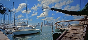 Marina on the Mac Arthur Causeway, Miami, Florida, USA, North America