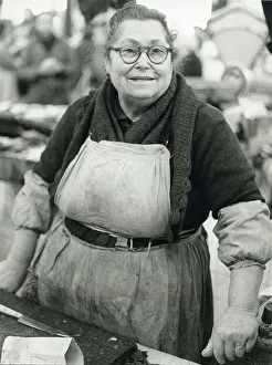 Market hall, Valencia, Spain, historical photograph