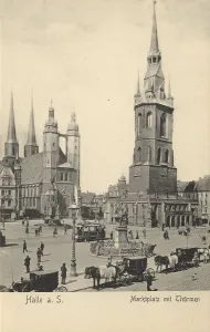 Market place in Halle an der Saale