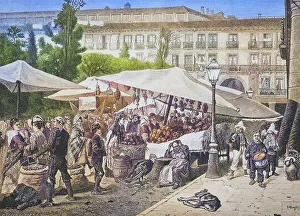 Market on the Plaza Major in Madrid