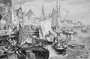 Market at the river Mottlau in Gdansk