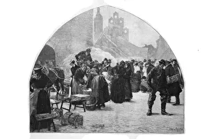 Market scene in Stolp in 1880, today Slupsk Poland