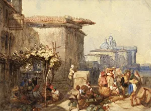 A Market Scene in Venice, 1840