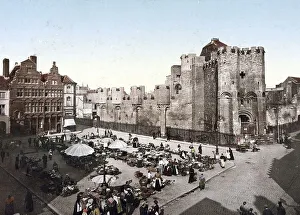 The market square of Ghent in Belgium