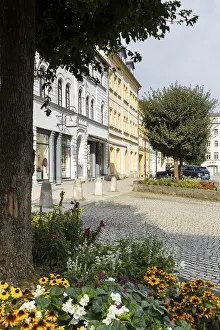 Market square in Sebnitz, Saxony, Germany, Europe