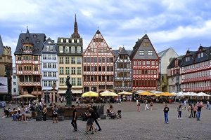 Marketplace in the old town, half-timbered