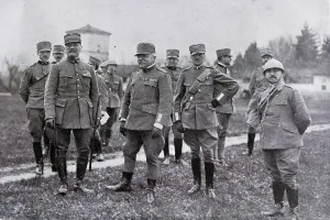 Marshall Foch, visiting the Italian front line