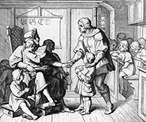 Martin Luther being led to school