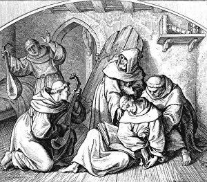 Martin Luther lying unconscious in his cell