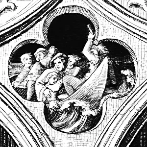 Martin Luther in mortal danger crossing the river Saale