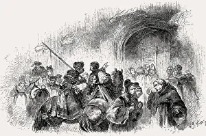 Martin Luther nailing his 95 theses on the door of the castle church of Wittenberg