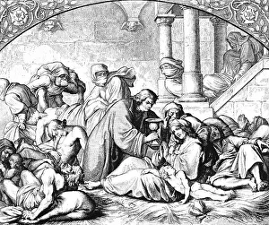 Martin Luther with the plague patients