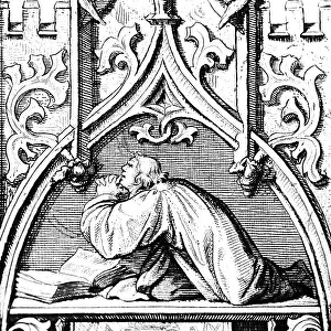 Martin Luther in prayer, ornaments