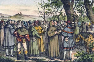 Martin Luther preaching outside