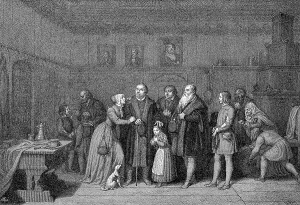Martin Luther taking leave on his last journey to Eisleben on 23
