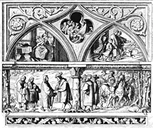 Martin Luther's farewell to his family (left)