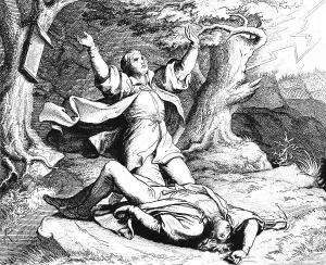 Martin Luther's friend Alexius is struck by lightning on a journey together