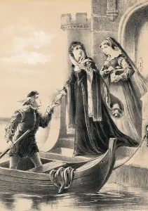 Mary Stuart or Mary I, Queen of Scots Escaping from Loch Leven Castle