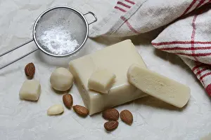 Marzipan, raw marzipan and almonds, Germany