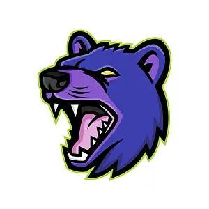 Mascot icon illustration of head of an angry Tasmanian devil