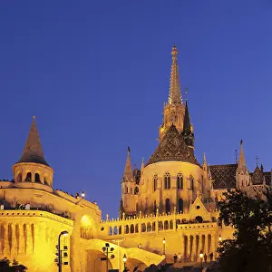 Matthiaskirche at dusk, Fishermen's bastion