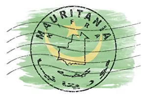 Mauritania Kiffa Round Seal Map Design