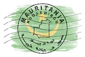 Mauritania Nouadhibou Round Seal Map Design