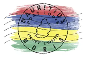Mauritius Port Louis Round Seal Map Design