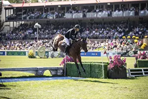 Category Historic EN Prints: Max Kuhner of Austria riding Elektric Blue P compete in the first round of the 1